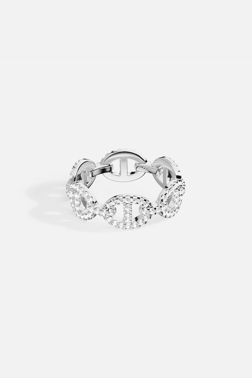 APM Ring - Maille marin ring in silver, studio shot