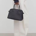 Soft Margaux 10 Grained Leather Handbag Black