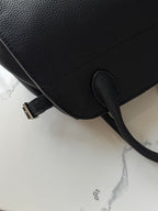 Soft Margaux 10 Grained Leather Handbag Black