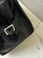 Soft Margaux 10 Grained Leather Handbag Black