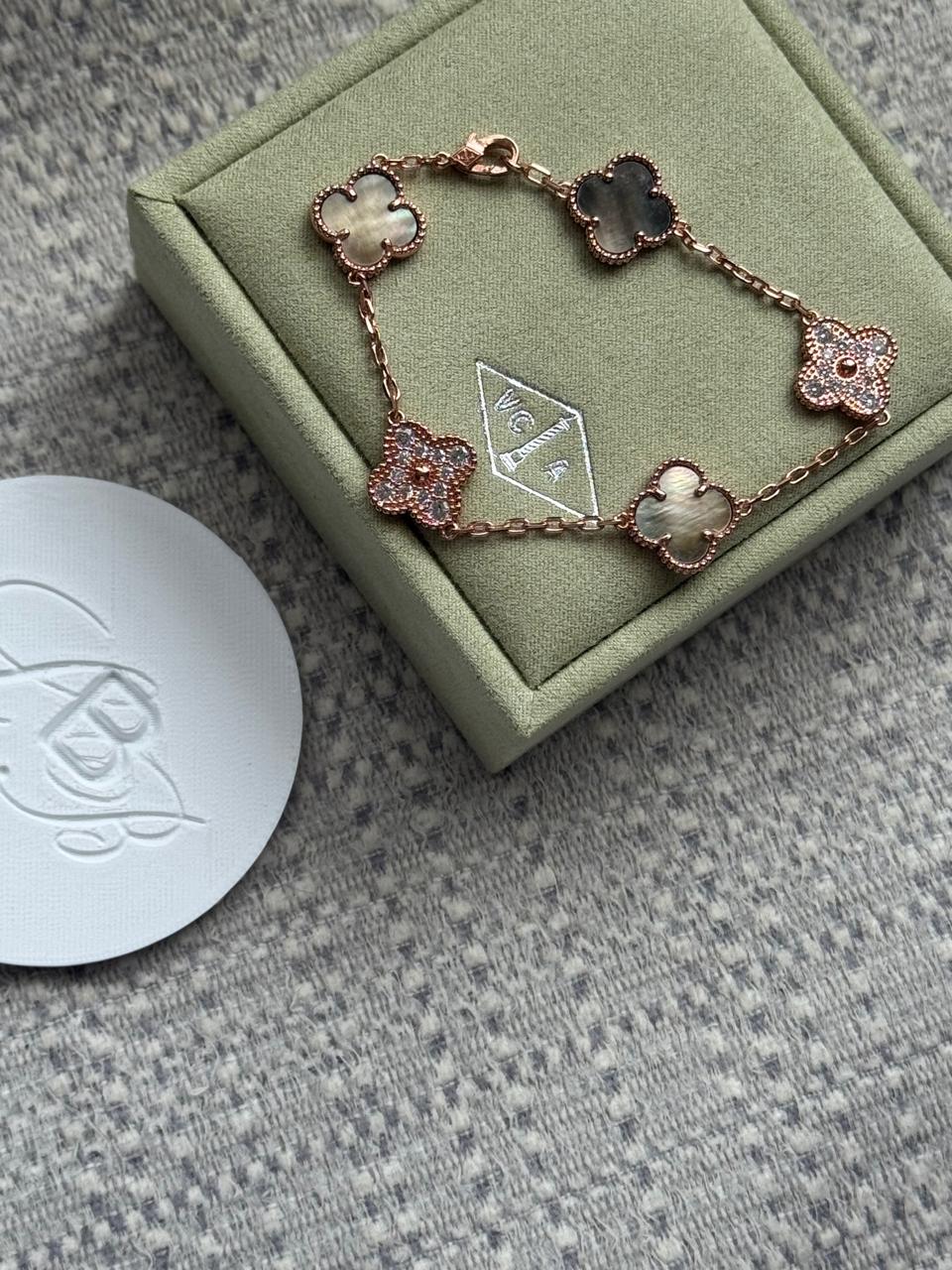 VCA Bracelet - Bronze, grey mother-of-pearl and pave on rose gold