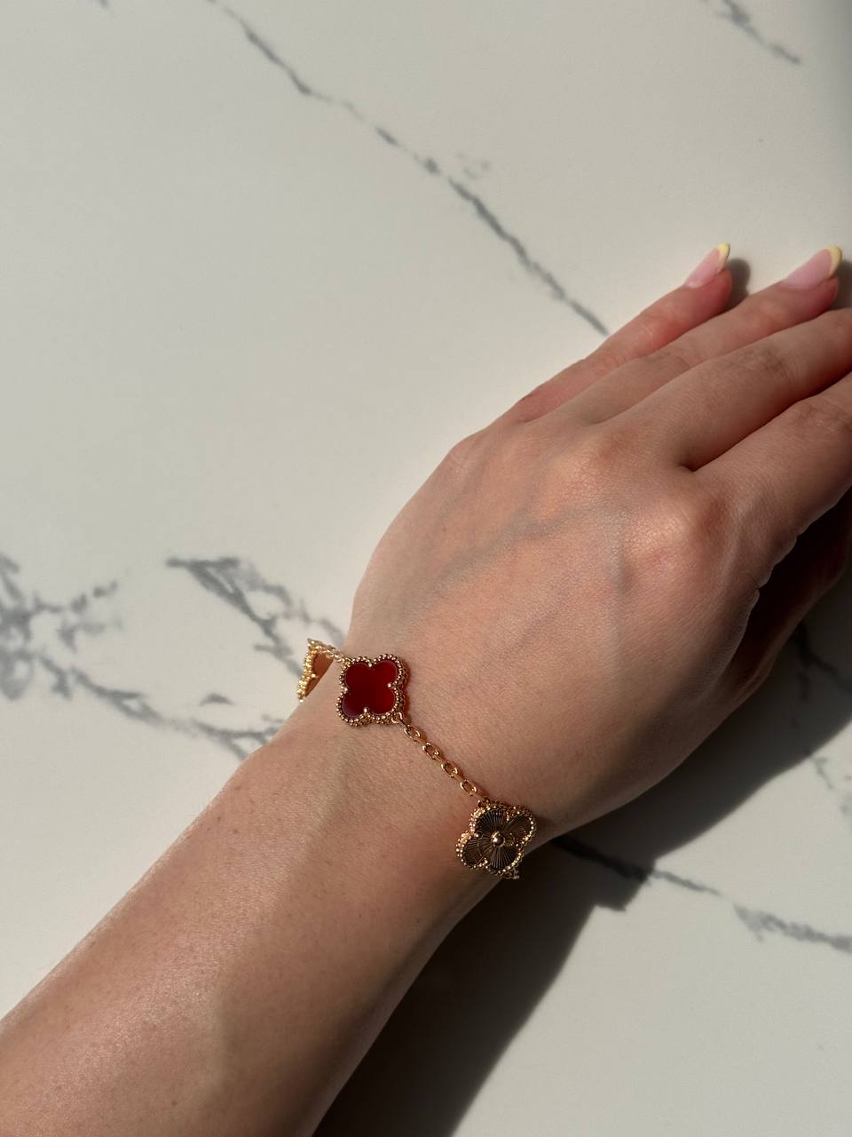 VCA Bracelet - Maroon Gold, worn on the wrist