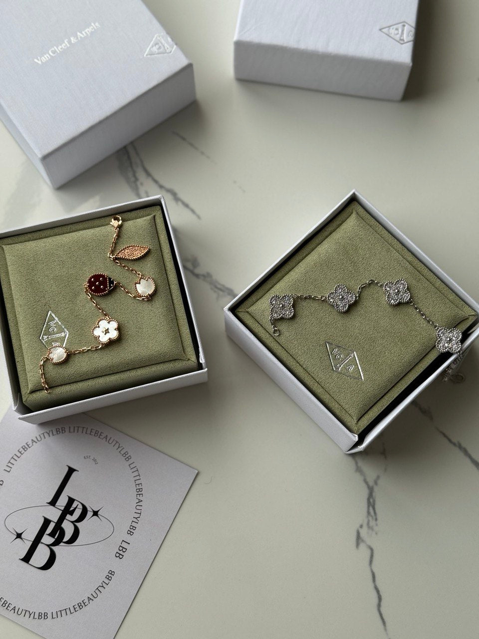 VCA Bracelet - two bracelets presented in their gift boxes