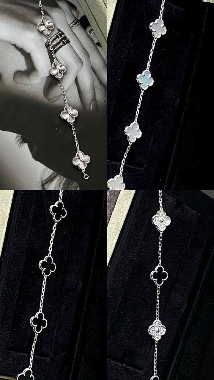 VCA Bracelet - silver colourways, detail collage