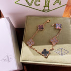 VCA Bracelet - grey mother-of-pearl and pave on rose gold in box